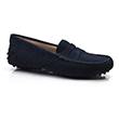 Navy Nubuck Flat Shoes