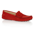 Red Nubuck Flat Shoes - Ballet Pumps