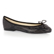 Black Snakeskin Effect Leather Ballet Flats