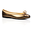 Bronze Leather Ballet Flats