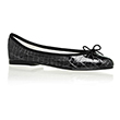 Grey Patent Croc Ballet Pumps - Flat Shoes