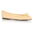 Beige Leather Ballet Pumps - Flat Shoes