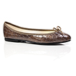 Taupe Croc Ballet Pumps - Flat Shoes